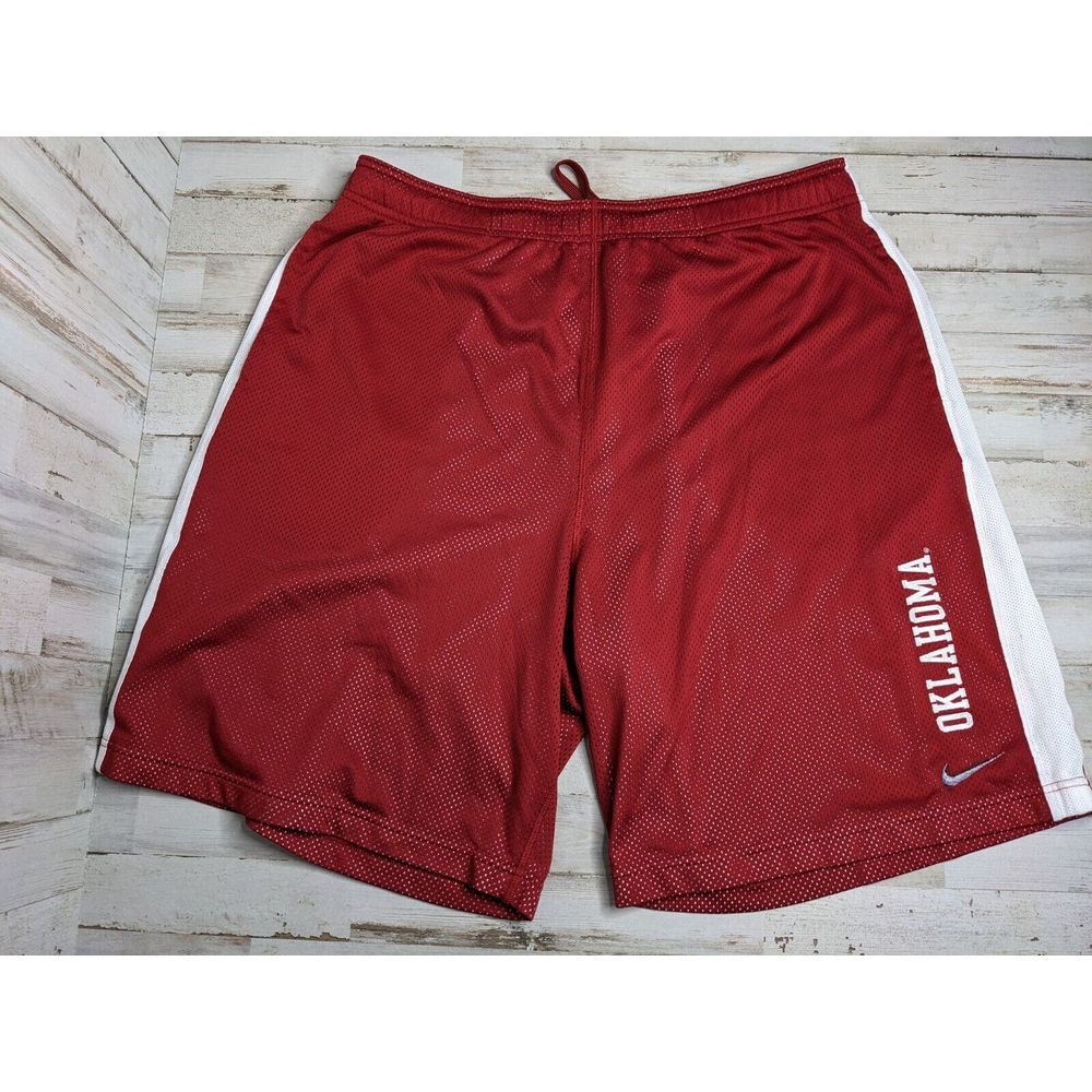 Oklahoma Sooners Men's Size L Nike‎ Dri-fit Basketball Shorts OU Adult Red Mesh